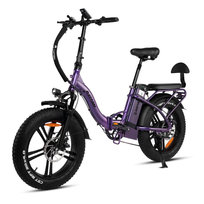 Rattan Electric Bike RLM-750 PR (Purple)- Rattan LF-750 PRO 750W Alloy Wheel Fat Tire 4.0 Foldable E Bike With Switch For Cruise Control