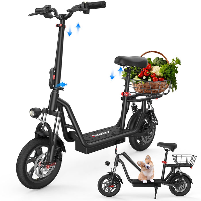iScooter i12 500W Electric Scooter with Big Seat
