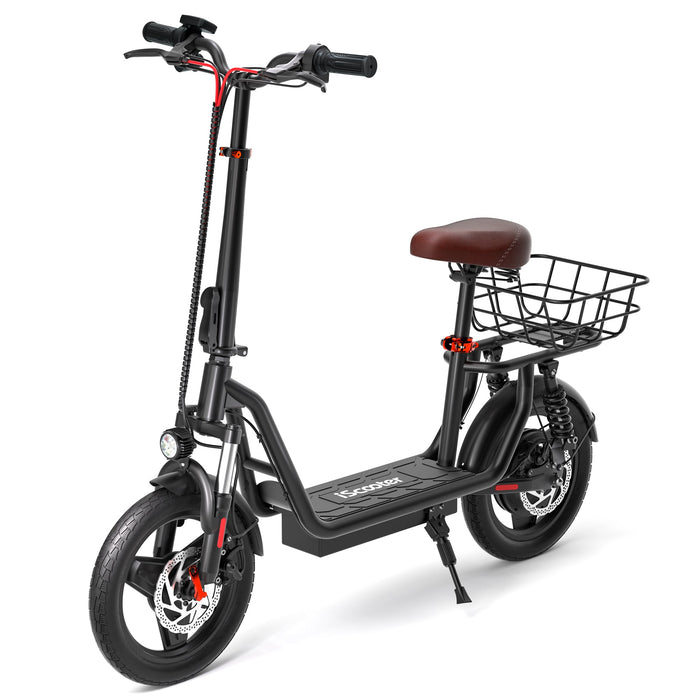 iScooter i14 800W Adult Electric Scooter with Seat & Basket