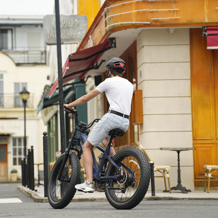 Roma All-Terrain Electric Bike with Kid Seat Indigo Blue