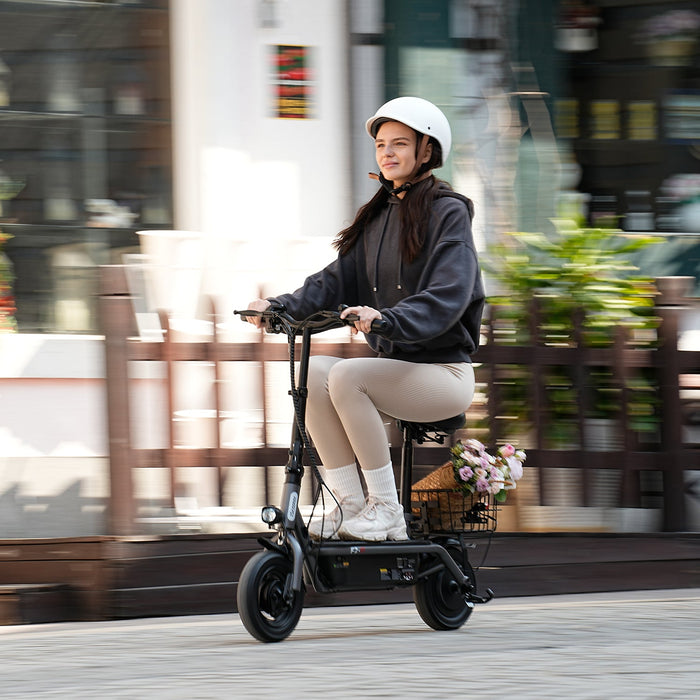 F2 Electric Scooter with Seat, 10" Pneumatic Tire, 19 MPH