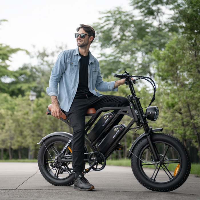 CycHunter 1000W Class 3 Moped-Style Electric Bike Full Suspension
