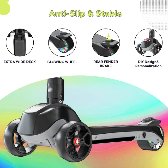 iScooter iK2 Adjustable 3-Wheel Electric Scooter for Kids