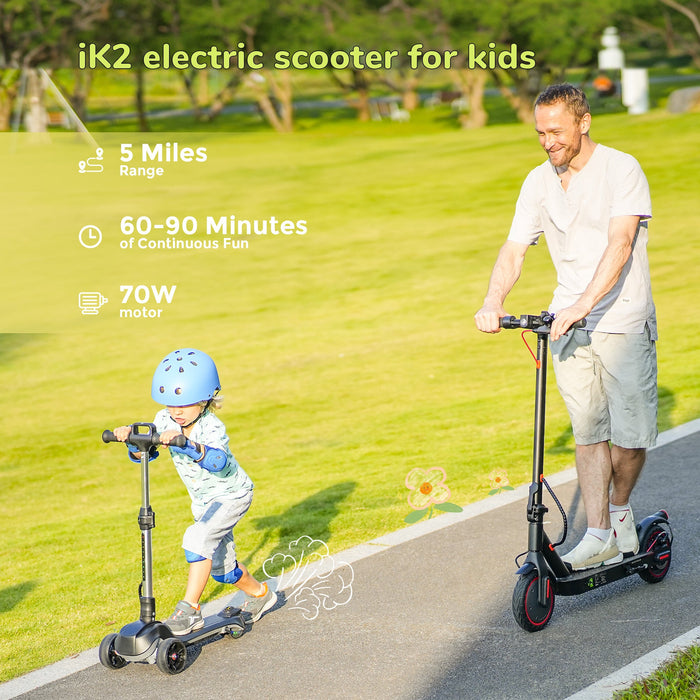 iScooter iK2 Adjustable 3-Wheel Electric Scooter for Kids