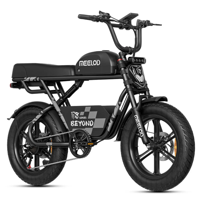 Meelod M8 1200W Fat Tire Ebike With Extended Double Seat & Storage Basket - 48V 15.6Ah, 28 MPH, 40-60 Mile Range - 100% Financing Available!