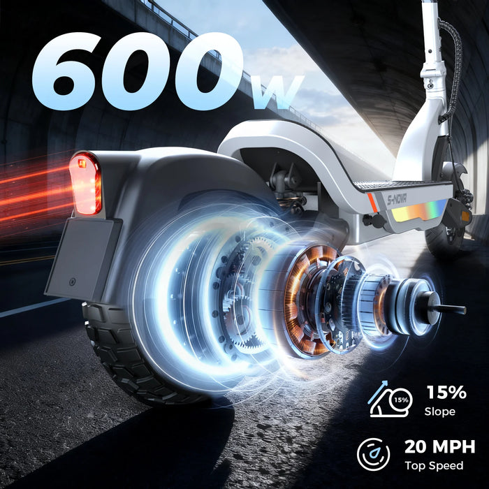 isinwheel S Nova 600W Commuting Electric Scooter - 20mph - 36V 7.8Ah Battery, 19-Mile Range- 100% Financing Available!