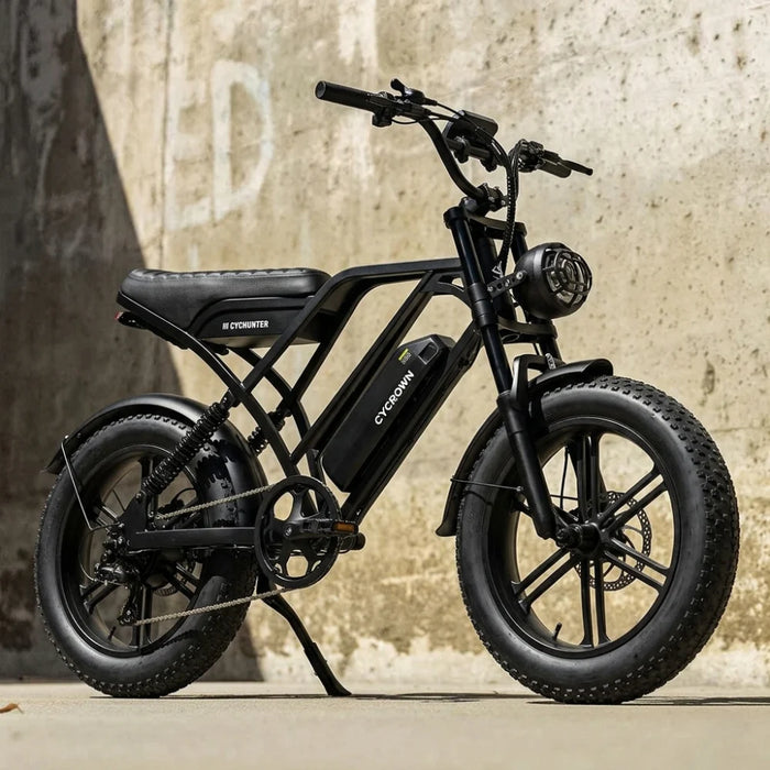 Cycrown CycHunter/CycHunter 2.0 -  48V 13Ah 1000W/1500W peak Class 3 Moped-Style Electric Bike - Full Suspension, Shimano 7-Speed - 100% Financing Available!
