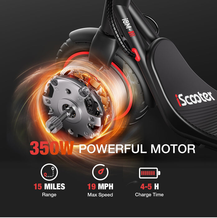 iScooter i8M Electric Scooter: 15-Mile Range, 19 MPH, Commuter-Ready