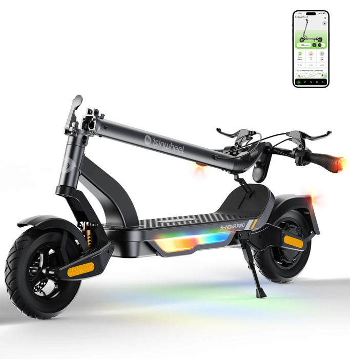 isinwheel S Nova Pro 1000W Commuting Electric Scooter - 28mph - 48V 13Ah Battery, 38-Mile Range- 100% Financing Available!