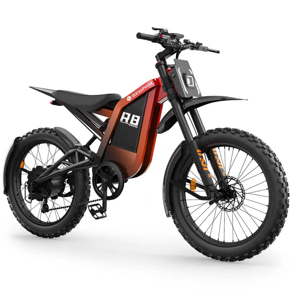 isinwheel R8 Electric Dirt Bike - 48V 27Ah 3000W, 35 MPH Max Speed, 150-Mile Range, 330 lbs Max Load - 100% Financing Available!