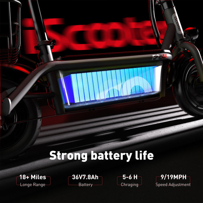 F2 Electric Scooter with Seat, 10" Pneumatic Tire, 19 MPH