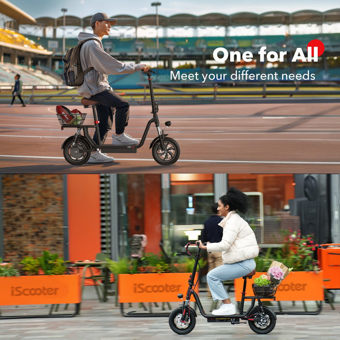 iScooter i12 500W Electric Scooter with Big Seat