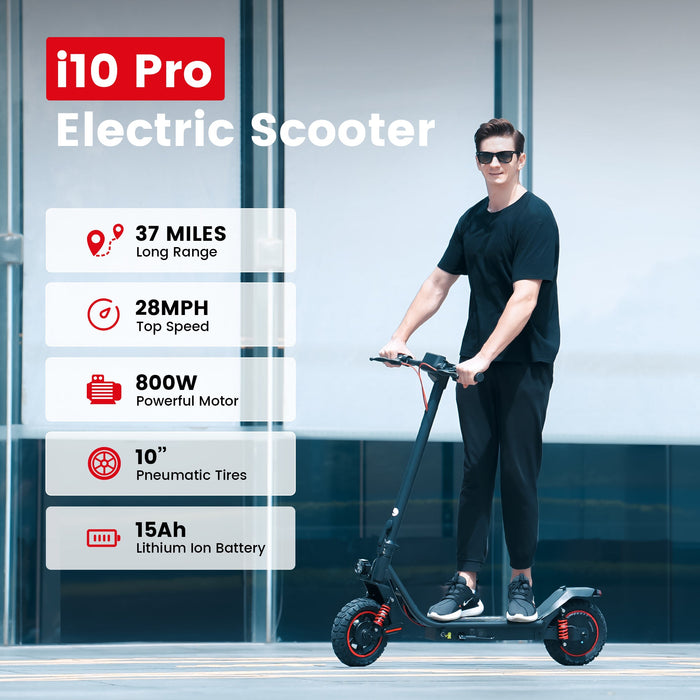 iScooter i10 Pro 800W Commuter Electric Scooter with Dual Suspension