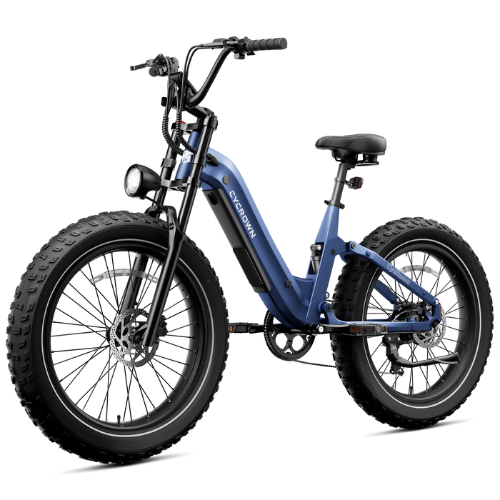 Roma All-Terrain Electric Bike with Kid Seat Indigo Blue
