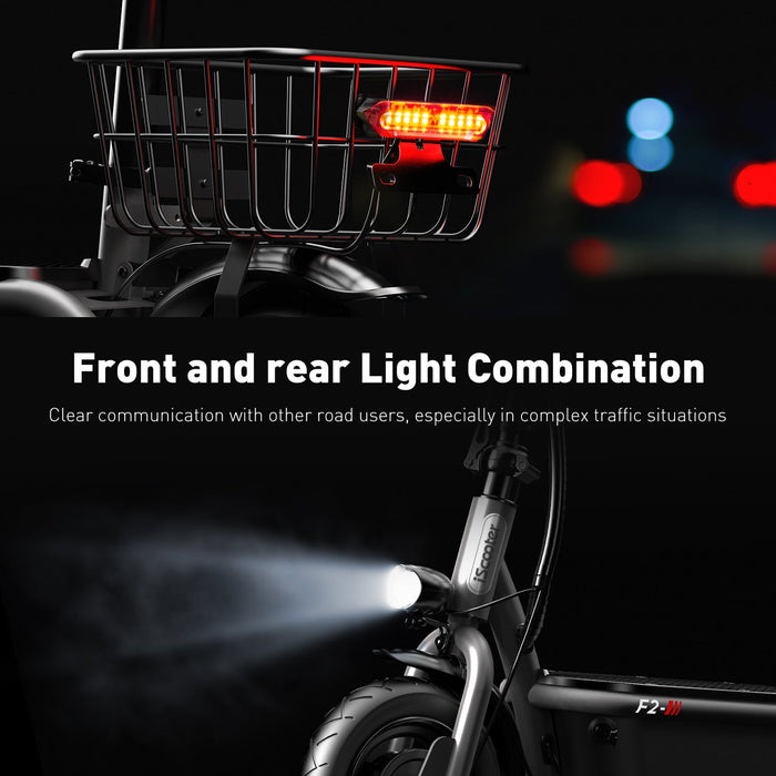 F2 Electric Scooter with Seat, 10" Pneumatic Tire, 19 MPH