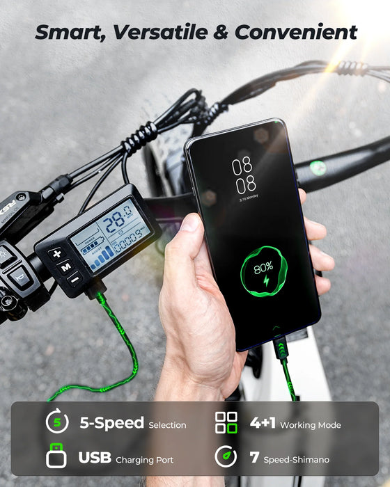 isinwheel U8 Ultra 1500W Fat Tire All-Terrain Electric Bike - 48V 18Ah, 28 MPH, 105-Mile Range - 100% Financing Available!