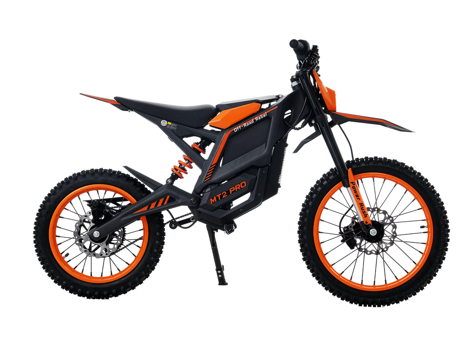 Orange Isinwheel Monster Pro Mid-Drive Electric Dirt Bike, right side view
