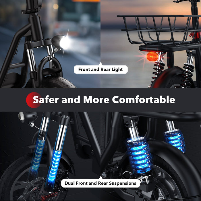 iScooter i12 500W Electric Scooter with Big Seat