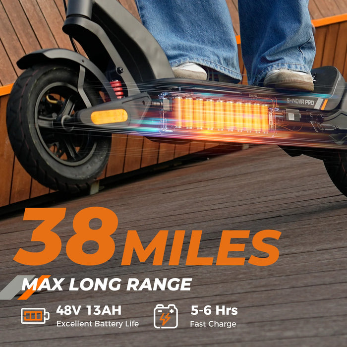 isinwheel S Nova Pro 1000W Commuting Electric Scooter - 28mph - 48V 13Ah Battery, 38-Mile Range- 100% Financing Available!