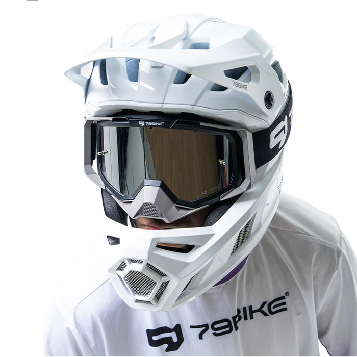 79BIKE Off-Road Full-Face Helmet – Gloss White