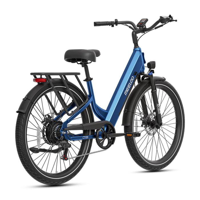 Meelod CT100 Step Through Electric Bike - 48V 13.5Ah, 500W, 28 MPH, 60 Mile Range - 100% Financing Available!