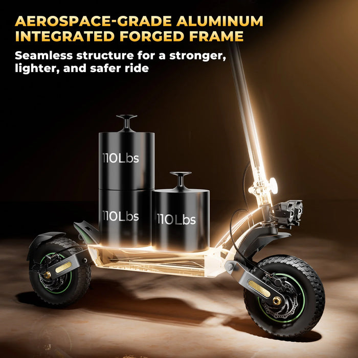isinwheel GT4 Single or Dual Motor Off Road Electric Scooter - 1200W(x2),  48V/52V, 20/18.2Ah, 35/45mph, 50-mile range - 100% Financing Available!