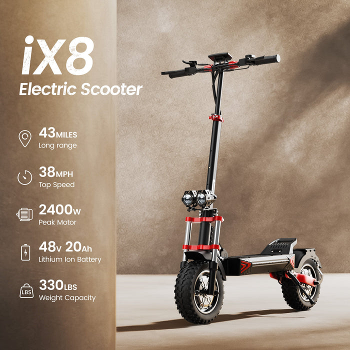 iX8 Off-Road Electric Scooter – 2400W Dual Motor, 38 MPH