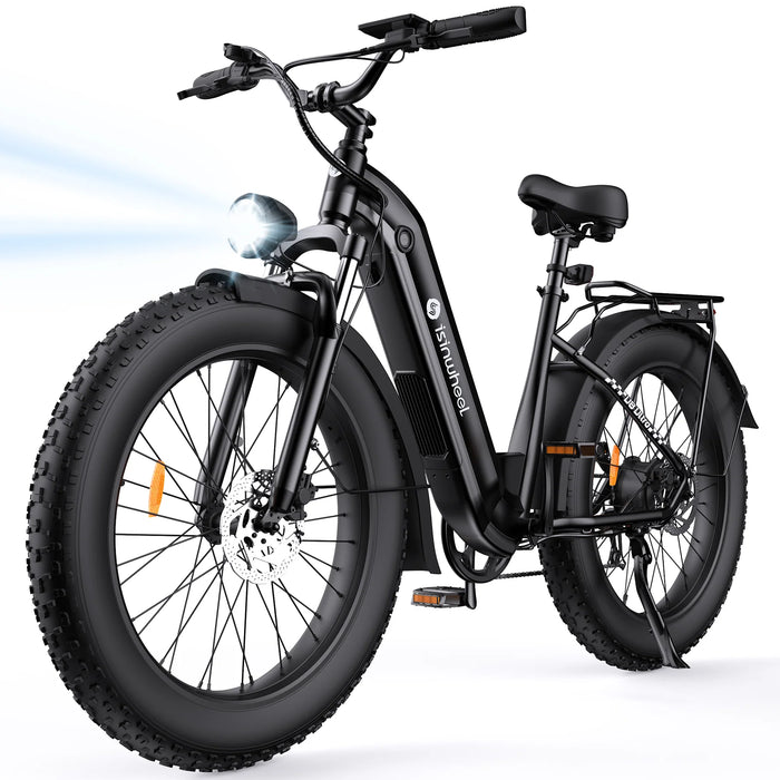 isinwheel U8 Ultra 1500W Fat Tire All-Terrain Electric Bike - 48V 18Ah, 28 MPH, 105-Mile Range - 100% Financing Available!