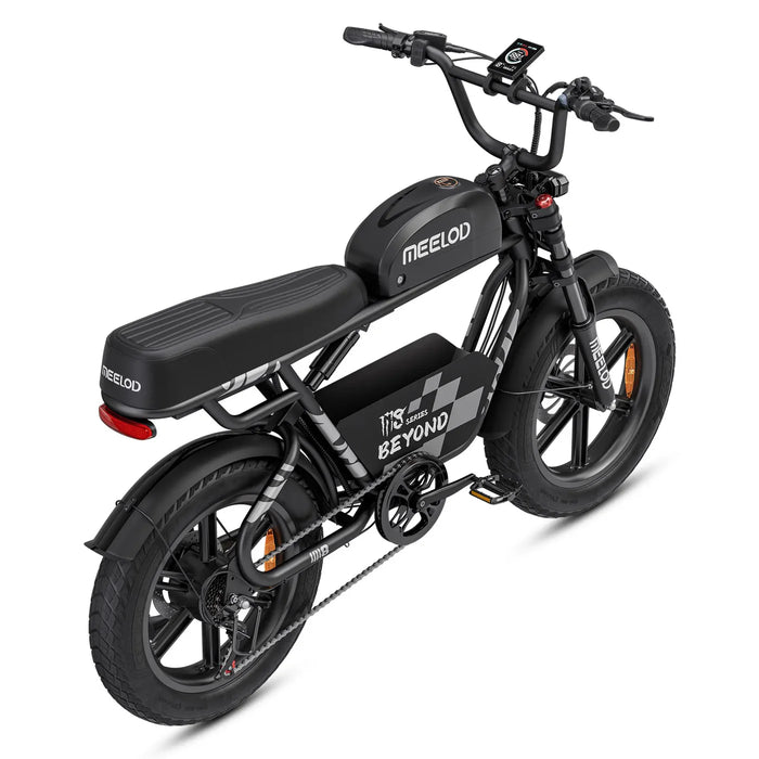 Meelod M8 1200W Fat Tire Ebike With Extended Double Seat & Storage Basket - 48V 15.6Ah, 28 MPH, 40-60 Mile Range - 100% Financing Available!