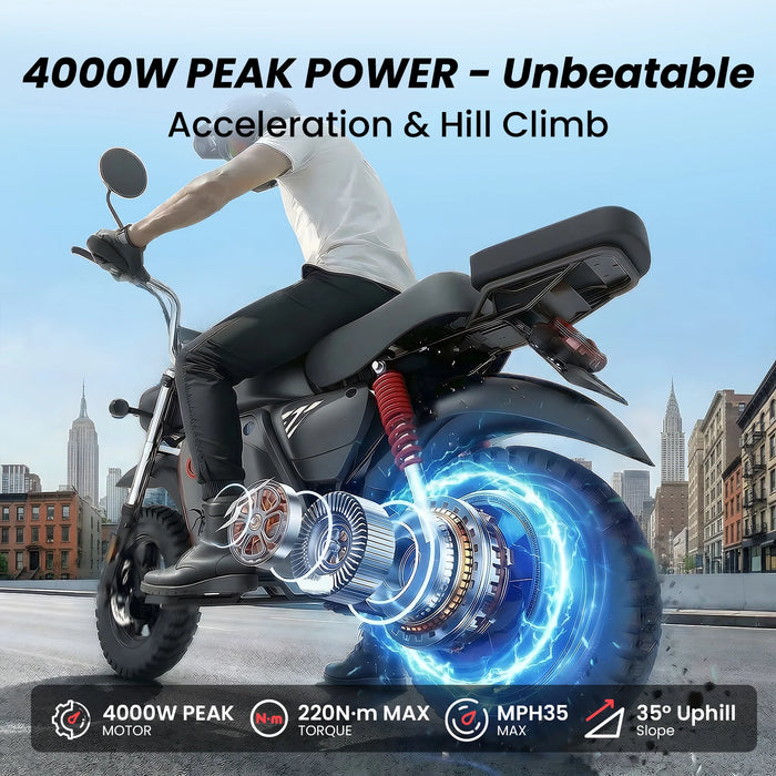 isinwheel Flow Y18 Electric Dirt Bike - 48V 20Ah 4000W, 35 MPH Max Speed, 60-Mile Range, 330 lbs Max Load - 100% Financing Available!