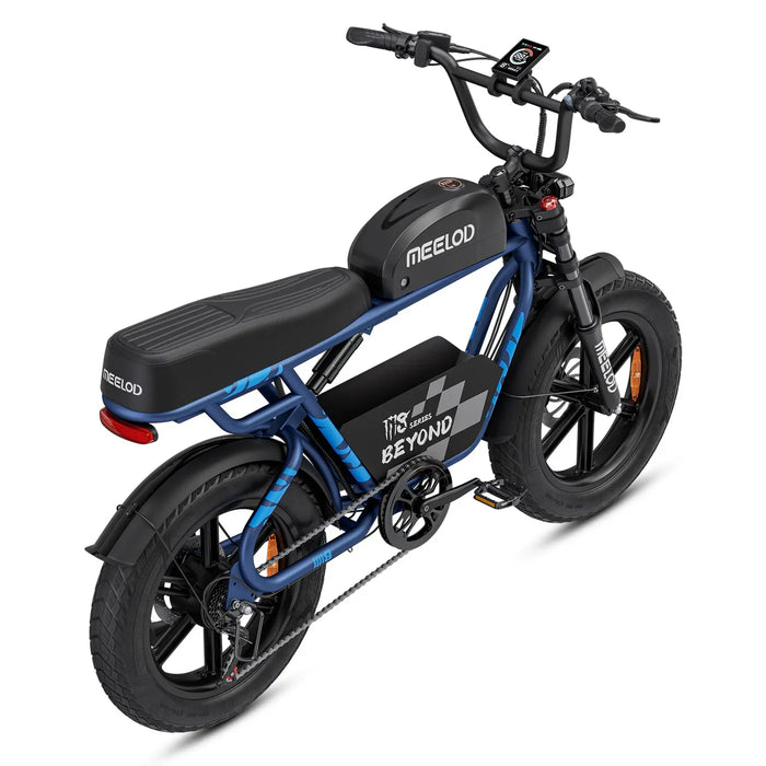 Meelod M8 1200W Fat Tire Ebike With Extended Double Seat & Storage Basket - 48V 15.6Ah, 28 MPH, 40-60 Mile Range - 100% Financing Available!
