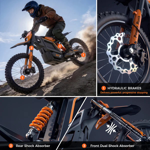 isinwheel Monster MT2 Electric Dirt Bike - 48V 22.5Ah 5000W, 35 MPH Max Speed, 60-Mile Range, 330 lbs Max Load - 100% Financing Available!