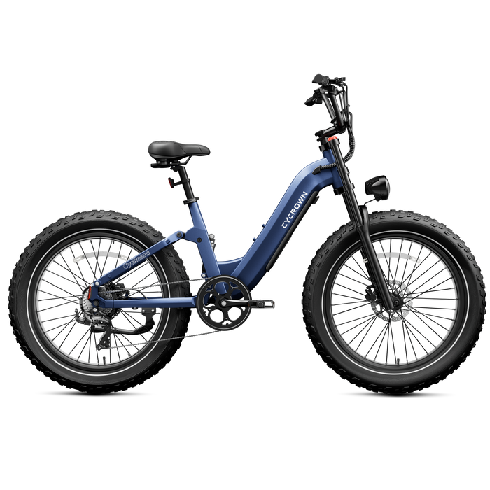 Roma All-Terrain Electric Bike with Kid Seat Indigo Blue
