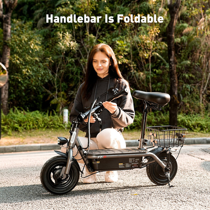 F2 Electric Scooter with Seat, 10" Pneumatic Tire, 19 MPH