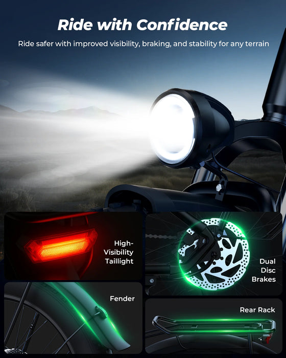 isinwheel U8 Ultra 1500W Fat Tire All-Terrain Electric Bike - 48V 18Ah, 28 MPH, 105-Mile Range - 100% Financing Available!