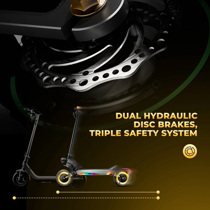 isinwheel GT4 Single or Dual Motor Off Road Electric Scooter - 1200W(x2),  48V/52V, 20/18.2Ah, 35/45mph, 50-mile range - 100% Financing Available!