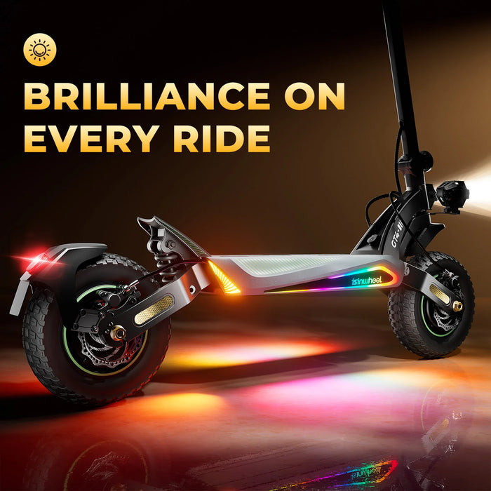 isinwheel GT4 Single or Dual Motor Off Road Electric Scooter - 1200W(x2),  48V/52V, 20/18.2Ah, 35/45mph, 50-mile range - 100% Financing Available!