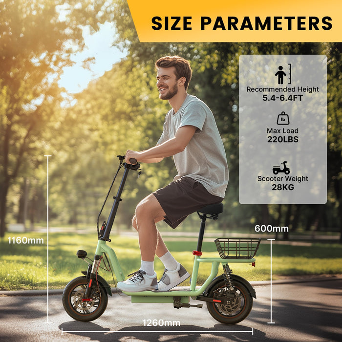 iScooter i12 500W Electric Scooter with Big Seat