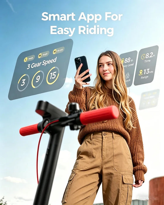 Megawheels Aotos A1A 7.5Ah 21.9V Electric Scooter - 15.5 MPH, 15-Mile Range, Smart APP Control - 100% Financing Available!