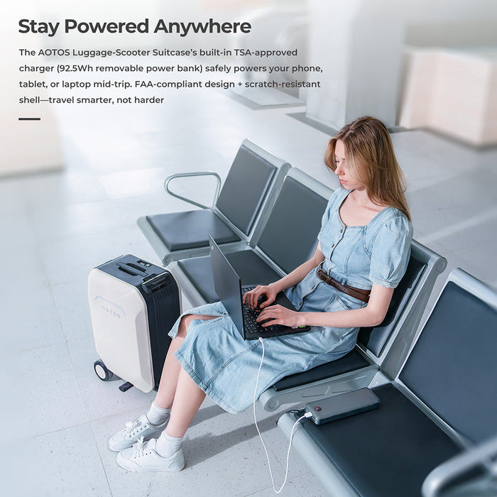 AOTOS L2 Smart Rideable Electric Suitcase with 6.2 MPH Speed