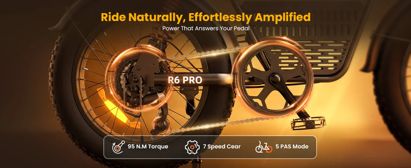 isinwheel R6 Pro Electric Bike - 48V 20Ah 1500W, 35 MPH Max Speed, 330 lbs Max Load - 100% Financing Available!