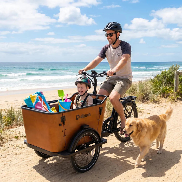 Dirwin Caravan 2 Three-Wheel Electric Cargo Bike 500W 48V 15Ah 450 lb Cargo Load - 100% Financing Available!