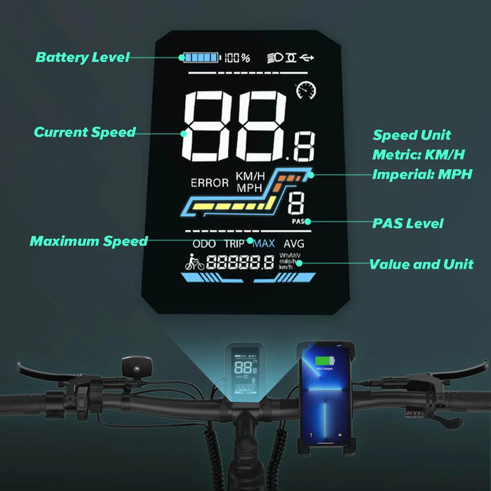 Cycrown Ultra 26" Fat Tire Electric Mountain Bike 750W Motor 48V 15Ah Battery, Shimano 9-speed, full suspension, hydraulic brakes - 100% Financing Available!