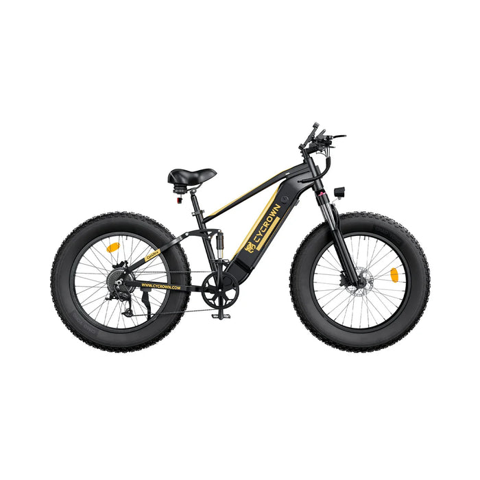 Cycrown Ultra 26" Fat Tire Electric Mountain Bike 750W Motor 48V 15Ah Battery, Shimano 9-speed, full suspension, hydraulic brakes - 100% Financing Available!