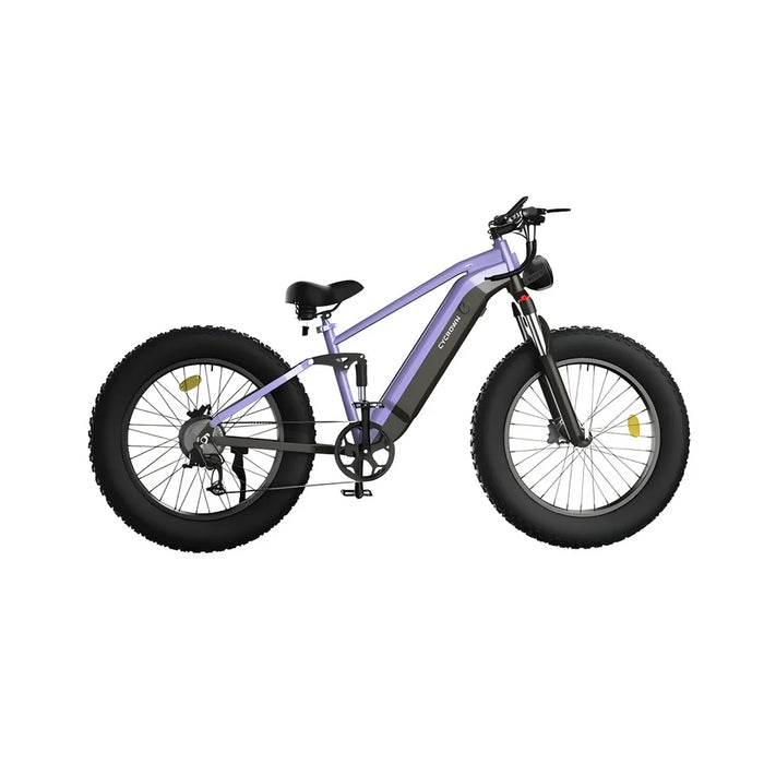 Cycrown Ultra 26" Fat Tire Electric Mountain Bike 750W Motor 48V 15Ah Battery, Shimano 9-speed, full suspension, hydraulic brakes - 100% Financing Available!
