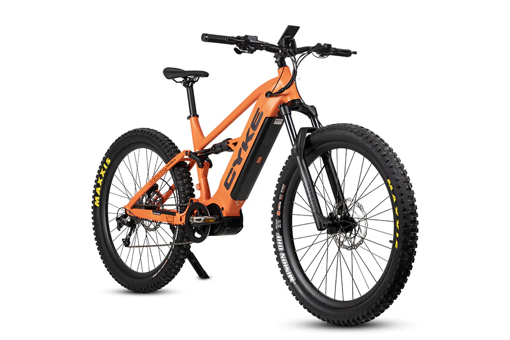 Cyke Falcon S Full Suspension 1100W Bafang Mid-Drive Electric Bike - 48V 20Ah, 28 MPH, 65 Mile Range, Hydraulic Brakes. 9-Speed - 100% Financing Available!