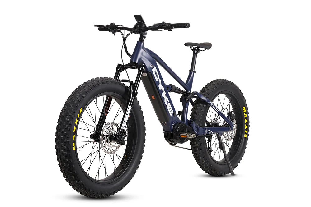 Cyke Falcon X Full Suspension 1000W Mid-Drive Fat Tire Electric Bike - 48V 20Ah, 28 MPH, 65 Mile Range, Hydraulic Brakes. 9-Speed - 100% Financing Available!