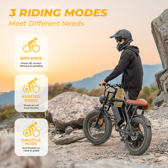 electrowheels e mountainbike Megawheels EB01 14" Off-road Electric Bike 500W 33mph Max Speed and 40miles Range