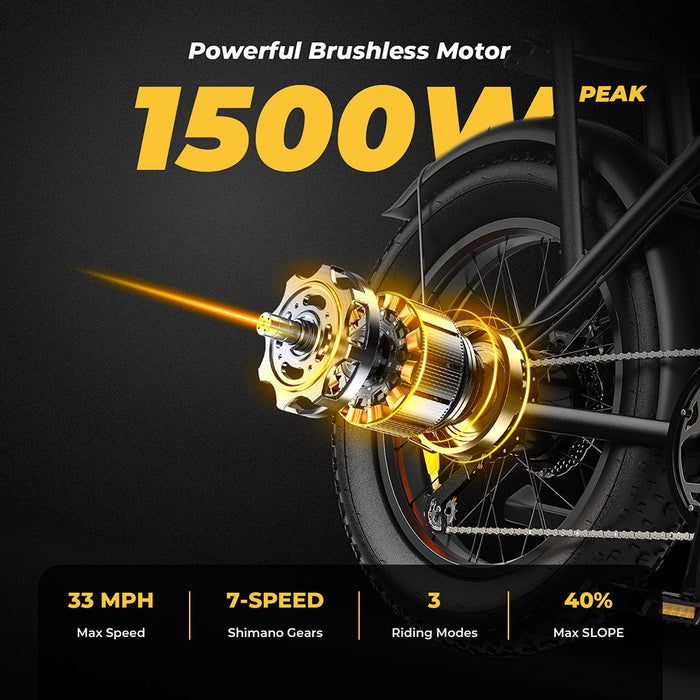 Megawheels EB01 Fat‑Tire 500W Electric Bike for All Terrains