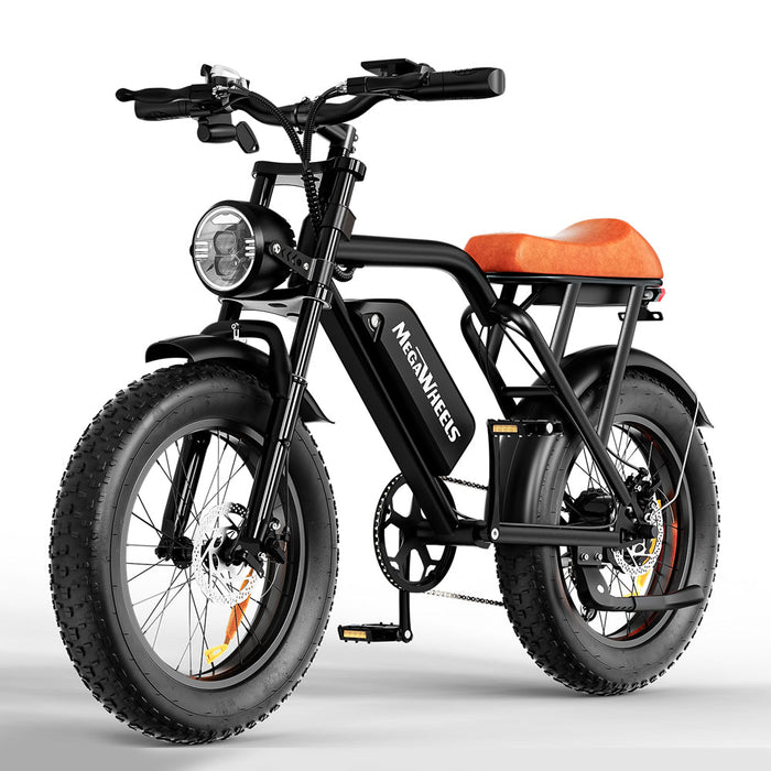 MEGAWHEELS EB01 Electric Bike with 15.6Ah Battery, 500W motor supports 33mph max Speed and up to 40miles Range
